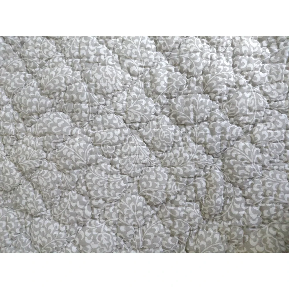 2 THE COMPANY STORE Quilted Pillow Shams Set Gray KING Size Tie Closure Cozy
